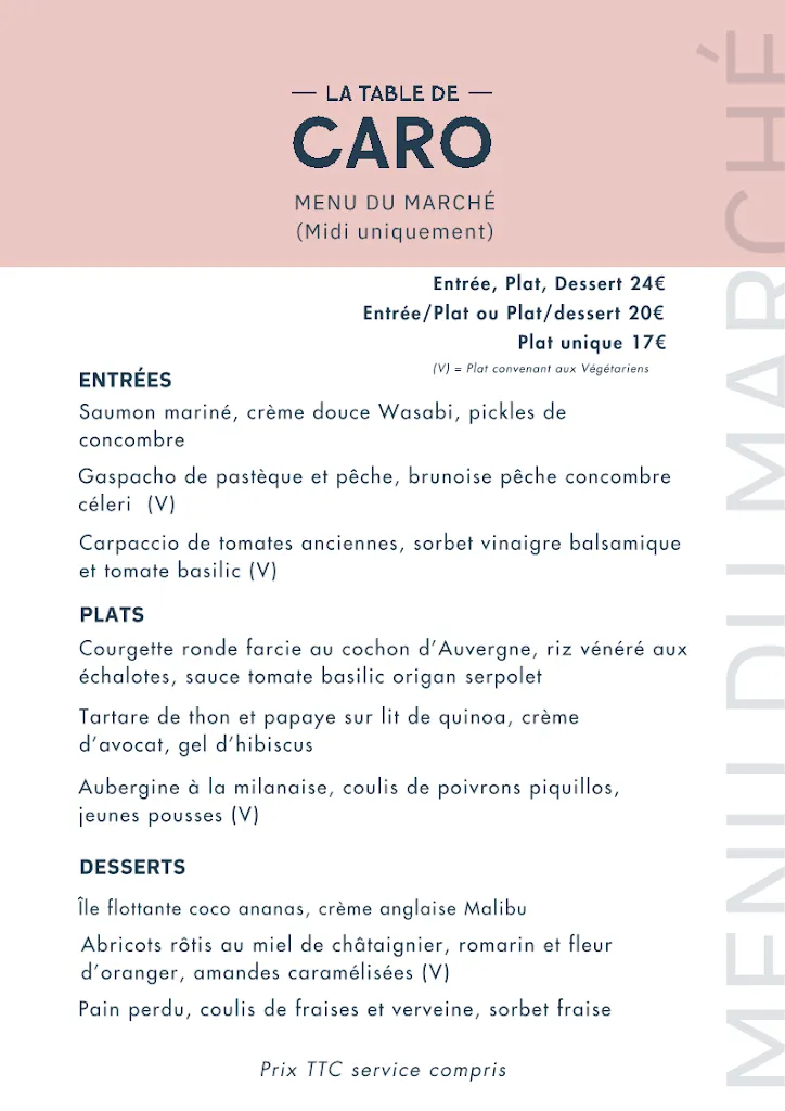 Menu_La Table de Caro_Francheville_image_2