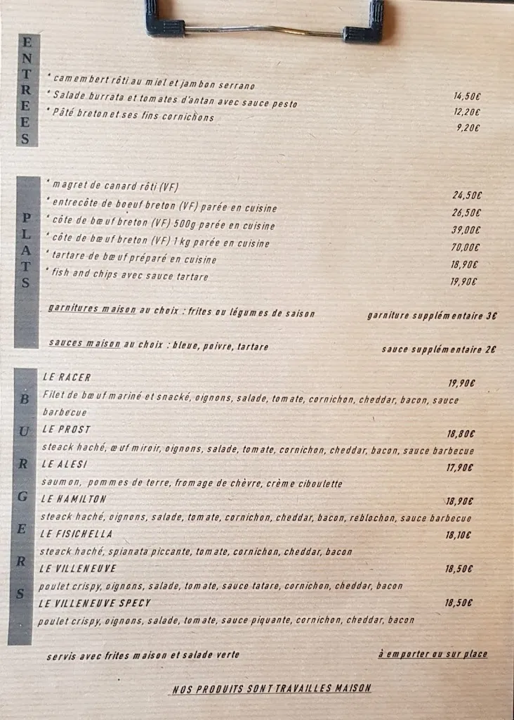 Menü_Le Racer Café_Trélivan_Bild_2