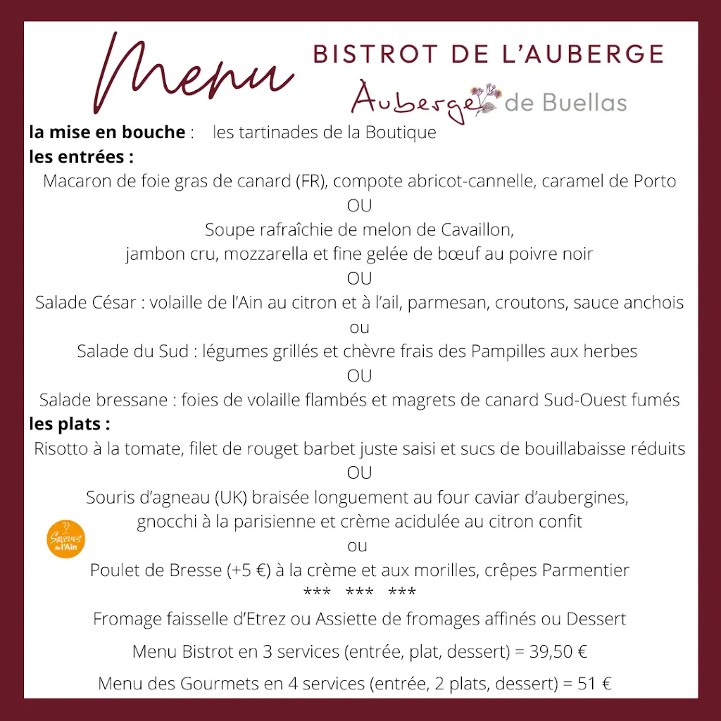 Menu_Auberge Bressane de Buellas_Buellas_image_4
