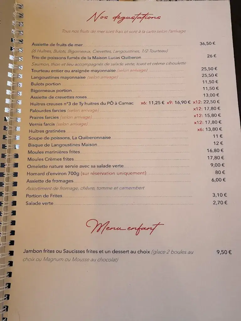 Menu_Le Vivier_Quiberon_image_1