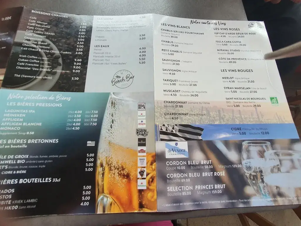 Menu_Beach Bar Quiberon_Saint-Pierre-Quiberon_image_2