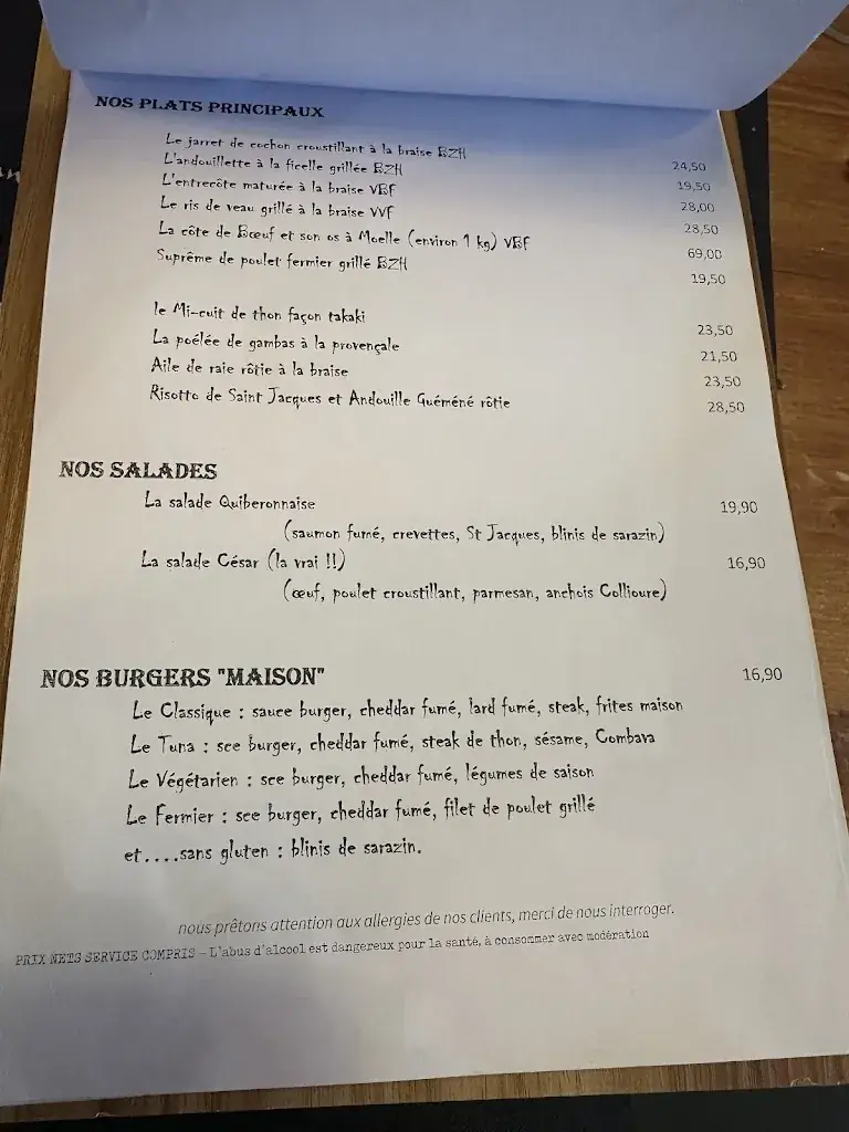 Menu_Bistrot du Port_Quiberon_image_1