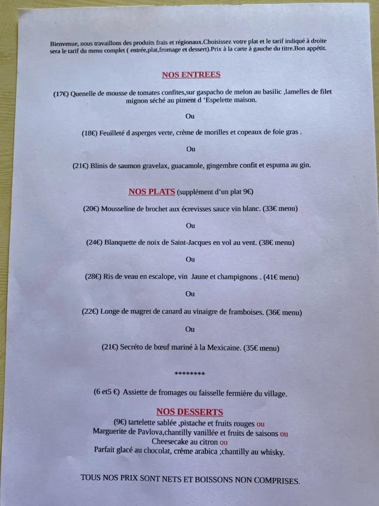 Menu_Auberge de la Tour_Rocles_image_1