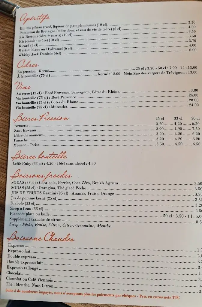 Menu_La Marinière_Trégunc_image_2