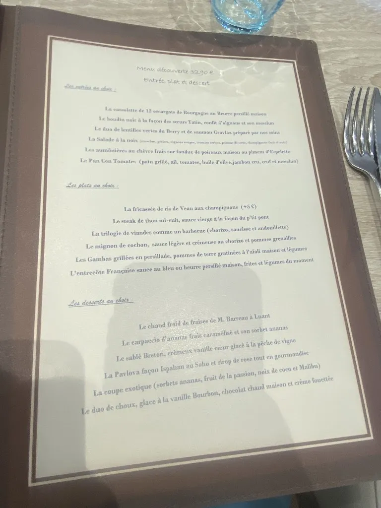 Menu_Restaurant Le P'tit Pont_Ardentes_image_2