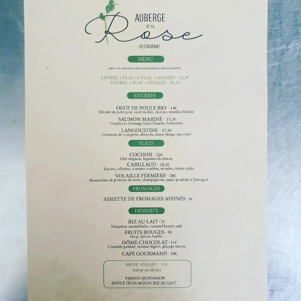 Menu_L'auberge de la rose_Anet_image_1