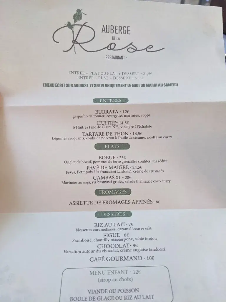 Menu_L'auberge de la rose_Anet_image_2