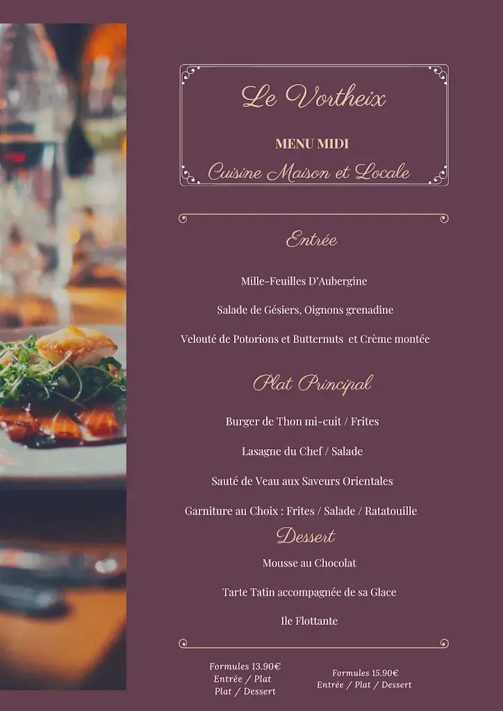 Menu_Bar/Restaurant Le Vortheix_Theix-Noyalo_image_2
