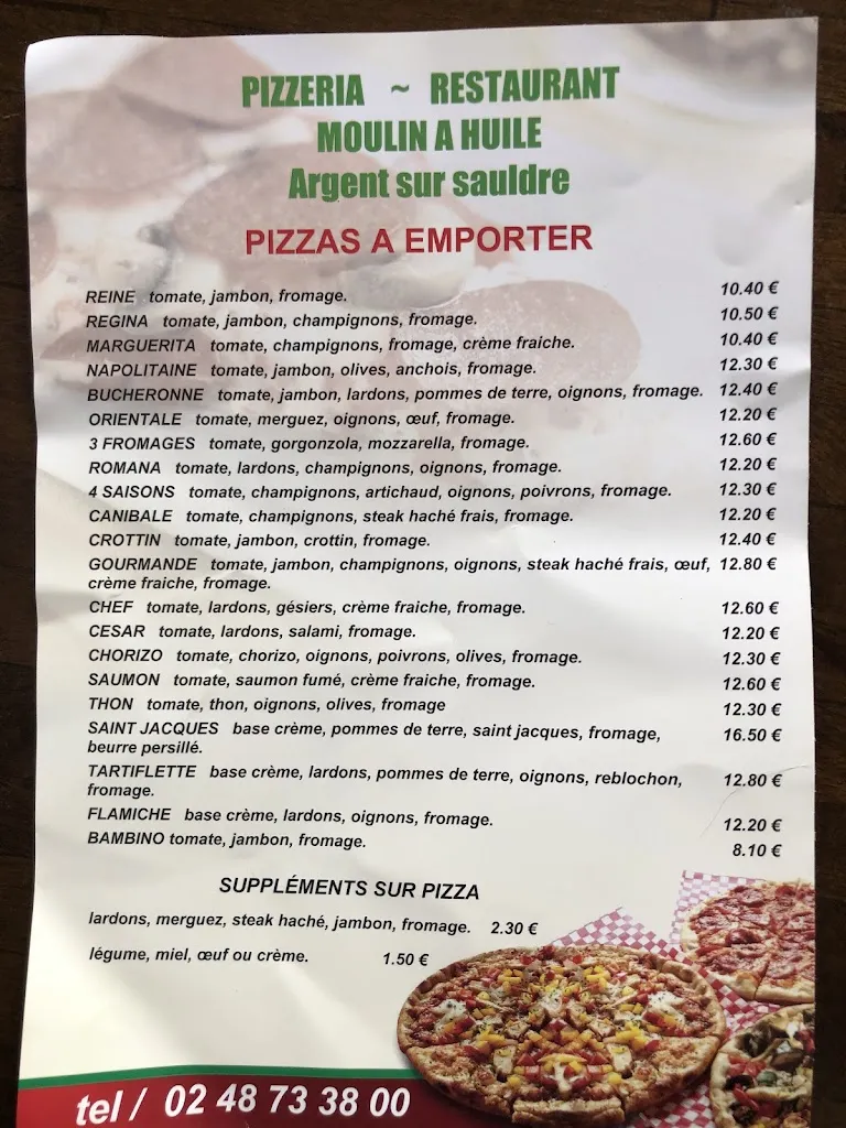 Menu_Pizzéria Restaurant du Moulin à Huile_Argent-sur-Sauldre_image_1