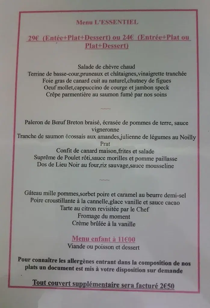 Menu_Restaurant L'Essentiel_Ploërmel_image_2