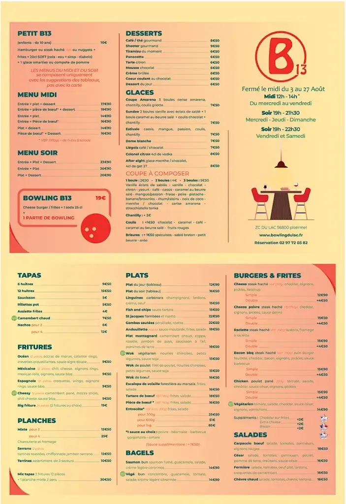 Menu_Restaurant Le B13_Ploërmel_image_1