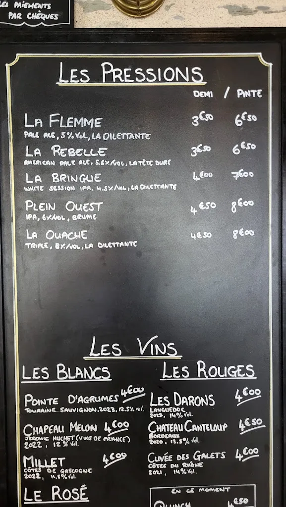 Menu_The Pig's Ear Pub_Ploërmel_image_1