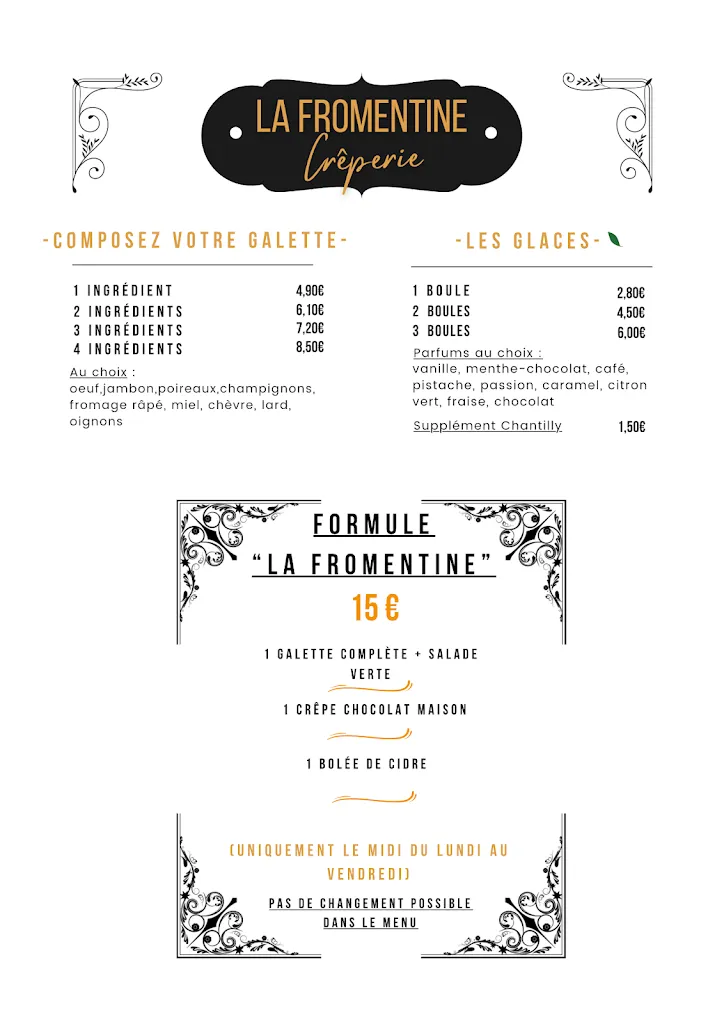 Menu_La Fromentine_Ploërmel_image_4