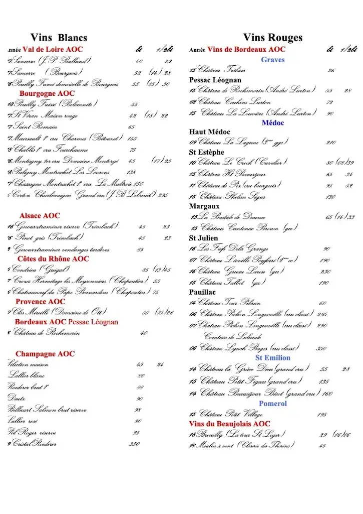 Menu_Auberge _ du Tourlourou restaurant gastronomique_Tremblay-en-France_image_1