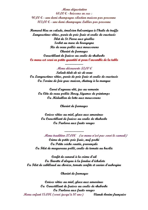 Menu_Auberge _ du Tourlourou restaurant gastronomique_Tremblay-en-France_image_2