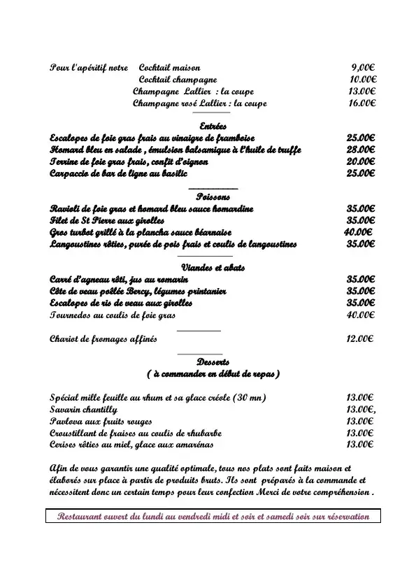 Menu_Auberge _ du Tourlourou restaurant gastronomique_Tremblay-en-France_image_3
