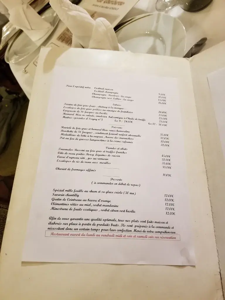 Menu_Auberge _ du Tourlourou restaurant gastronomique_Tremblay-en-France_image_4