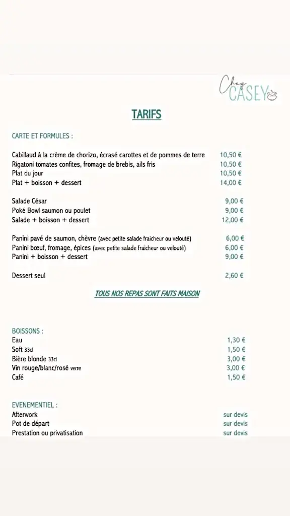 Menu_CHEZ CASEY_Tremblay-en-France_image_1
