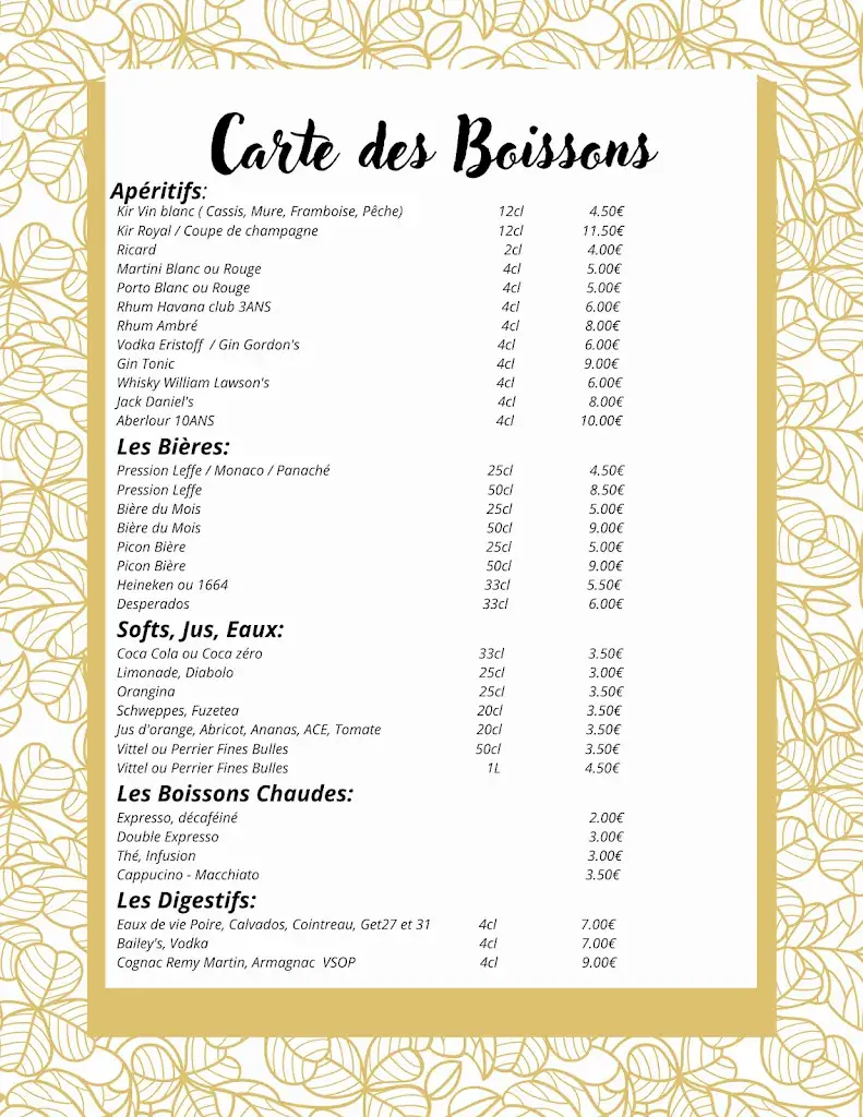 Menu_Restaurant le potager de Kristine_Tremblay-en-France_image_3