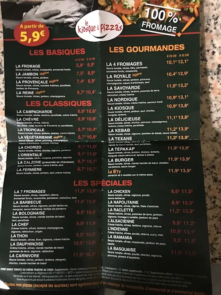 Menu_Le Kiosque à Pizzas Artenay_Artenay_image_4