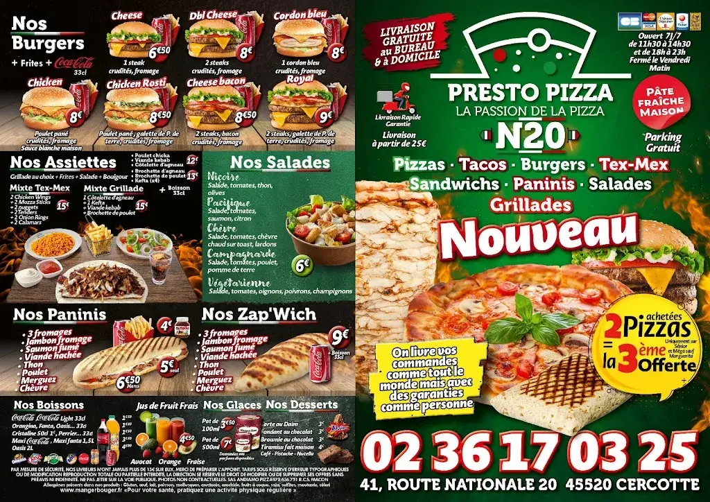 Menu_Presto Pizza N20_Cercottes_image_2
