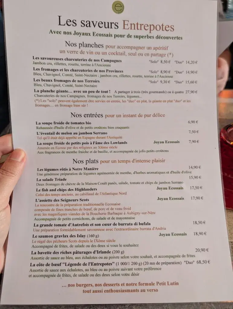 Menü_Entrepotes Restaurant_Aubigny-sur-Nère_Bild_2