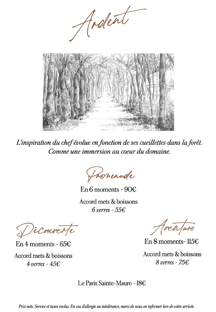 Menu_Restaurant Ardent_Esvres_image_1