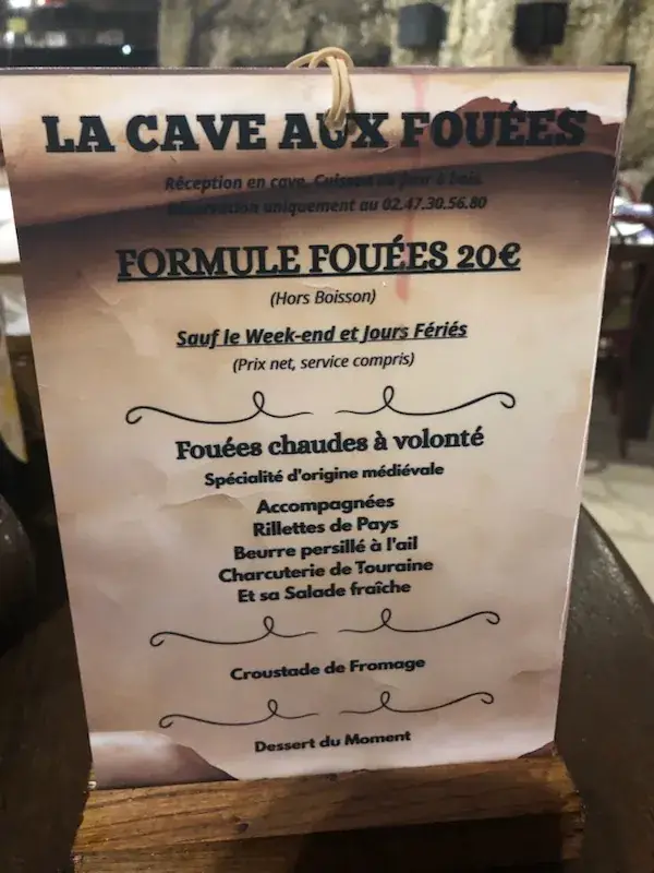 Menu_La Cave aux Fouées - Amboise_Amboise_image_1