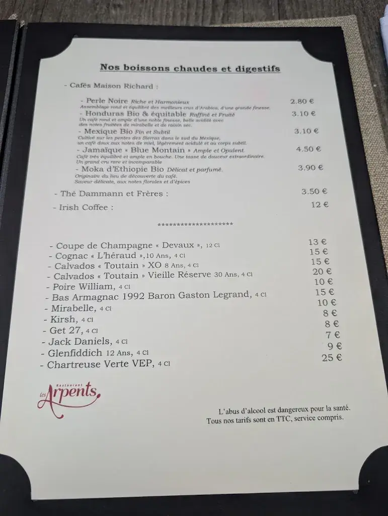 Menu_Restaurant Les Arpents_Amboise_image_2