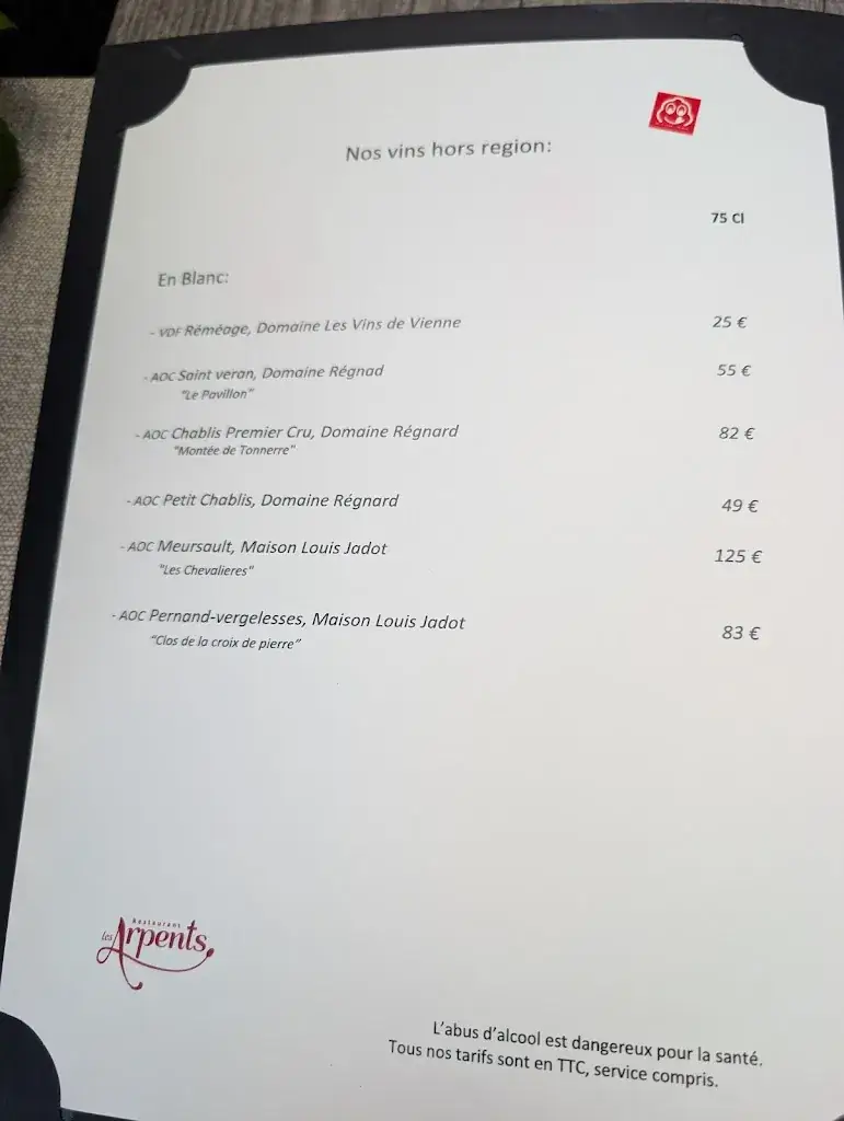 Menu_Restaurant Les Arpents_Amboise_image_4