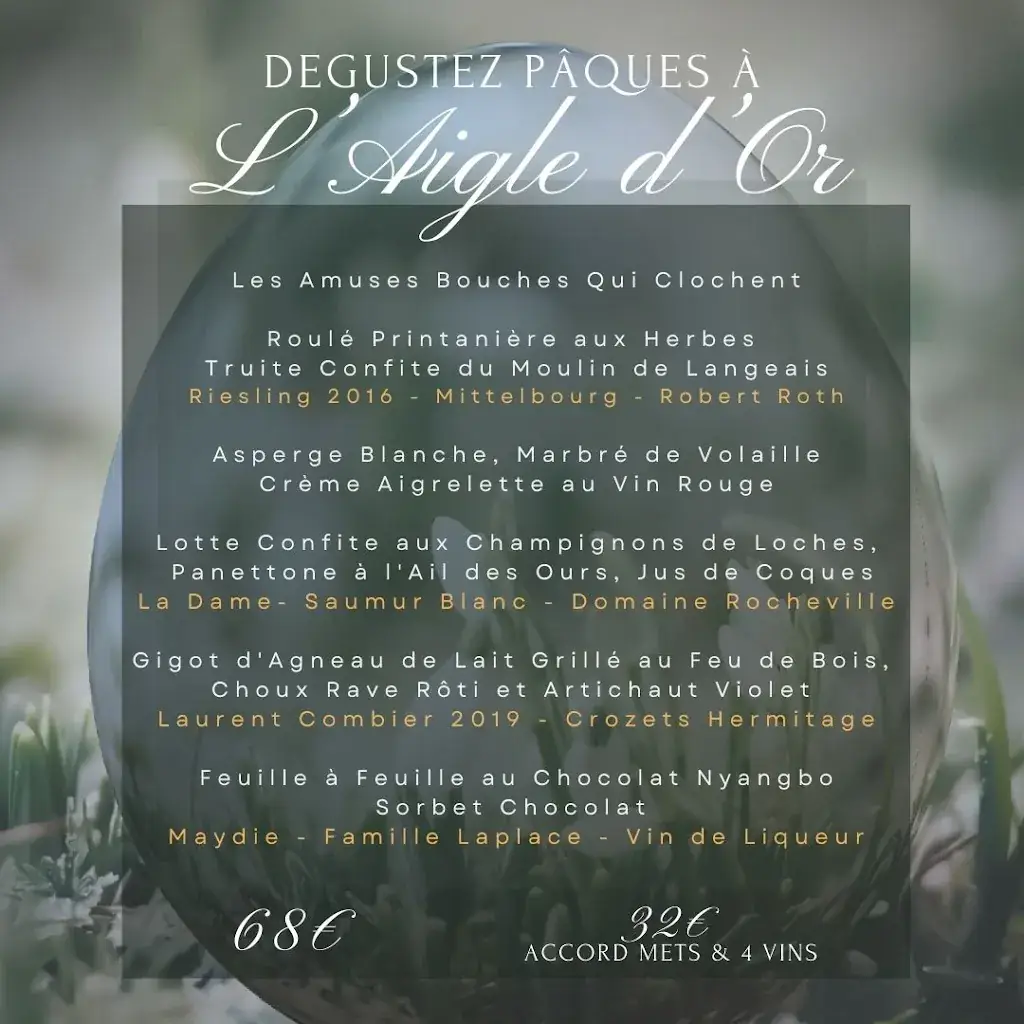 Menu_L'Aigle d'Or · Restaurant Gastronomique · Azay-le-Rideau_Azay-le-Rideau_image_2