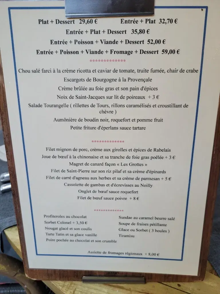 Menu_Restaurant Caves_Azay-le-Rideau_image_1