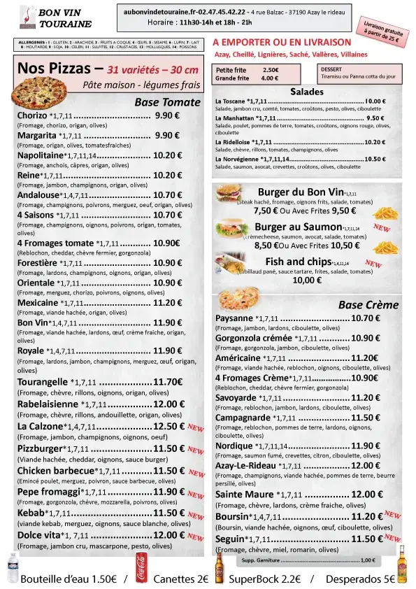 Menü_Au Bon Vin De Touraine_Azay-le-Rideau_Bild_3