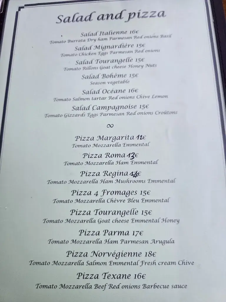 Menu_Auberge de la Mignardière_Ballan-Miré_image_1