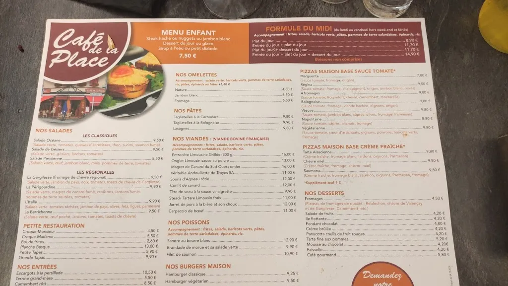 Menu_Café Place Hôtel Beauséjour_Argenton-sur-Creuse_image_1