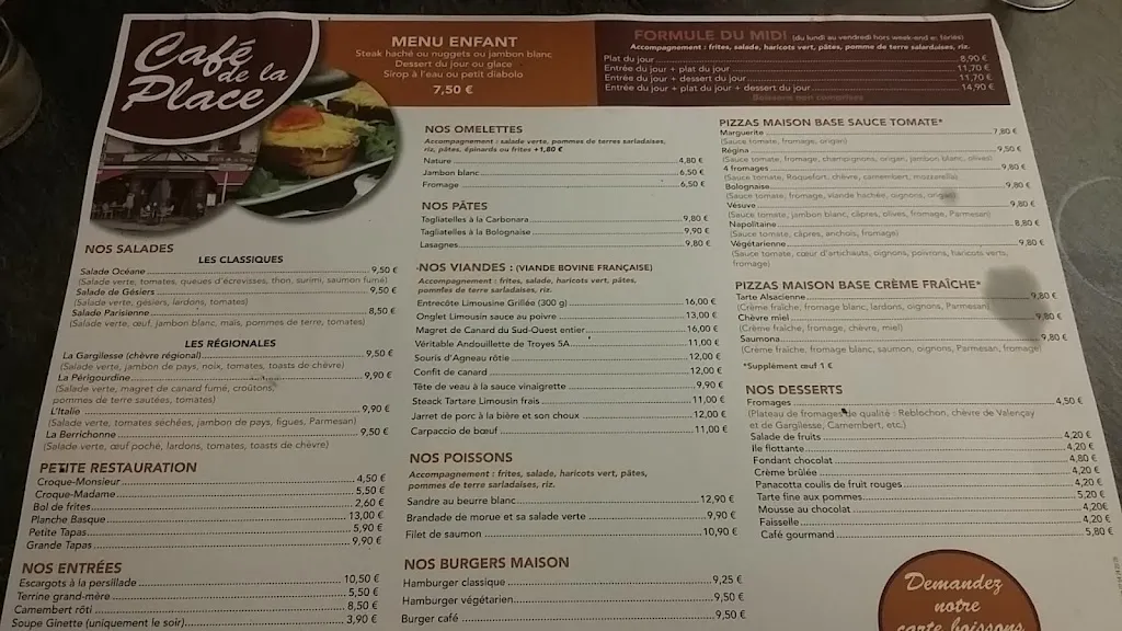 Menu_Café Place Hôtel Beauséjour_Argenton-sur-Creuse_image_2