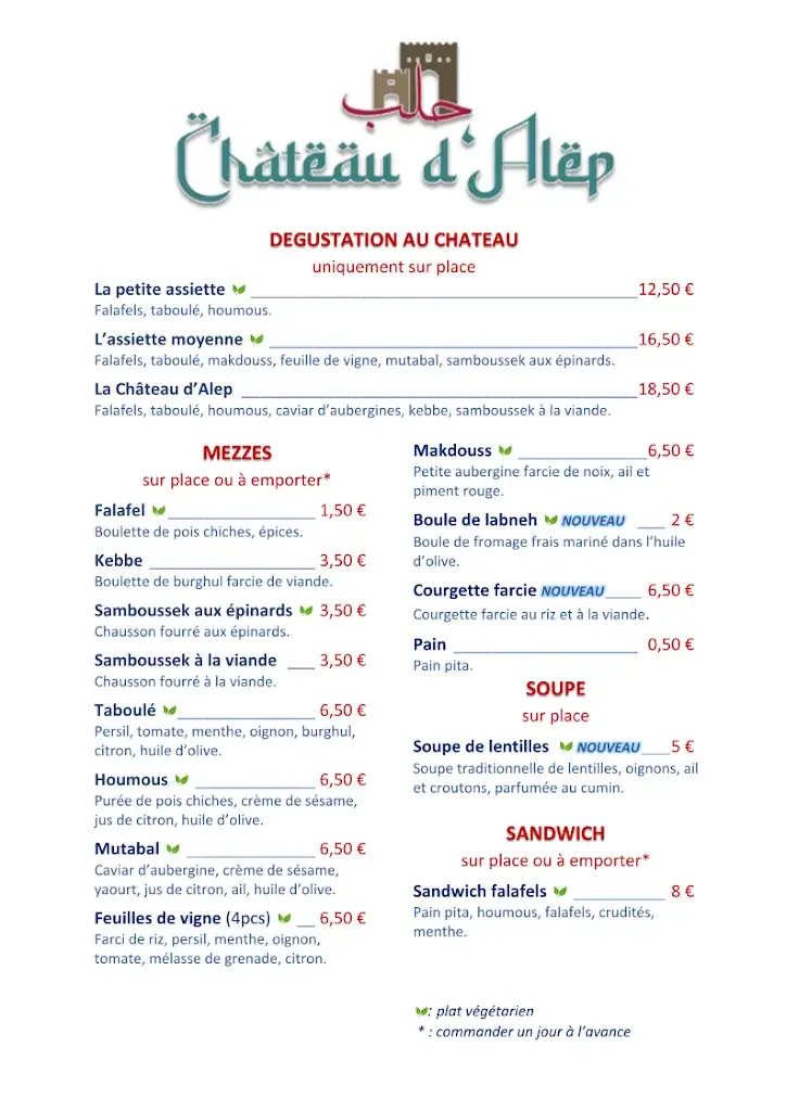 Menu_Château d'Alep_Montargis_image_1