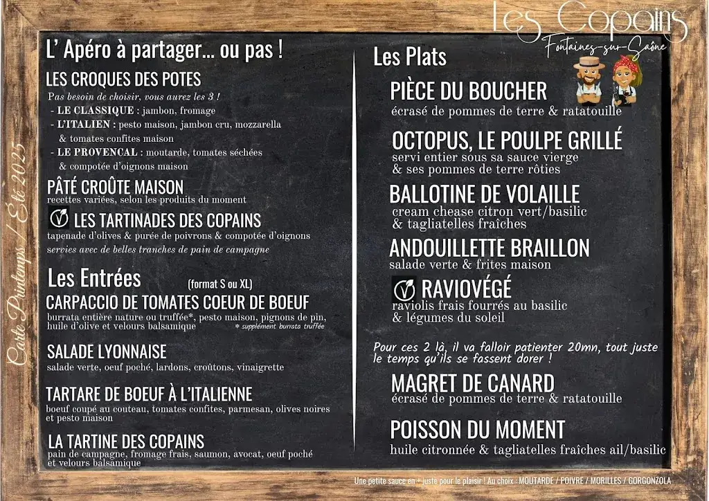 Menu_Les Copains Restaurant-Traiteur_Fontaines-sur-Saône_image_1