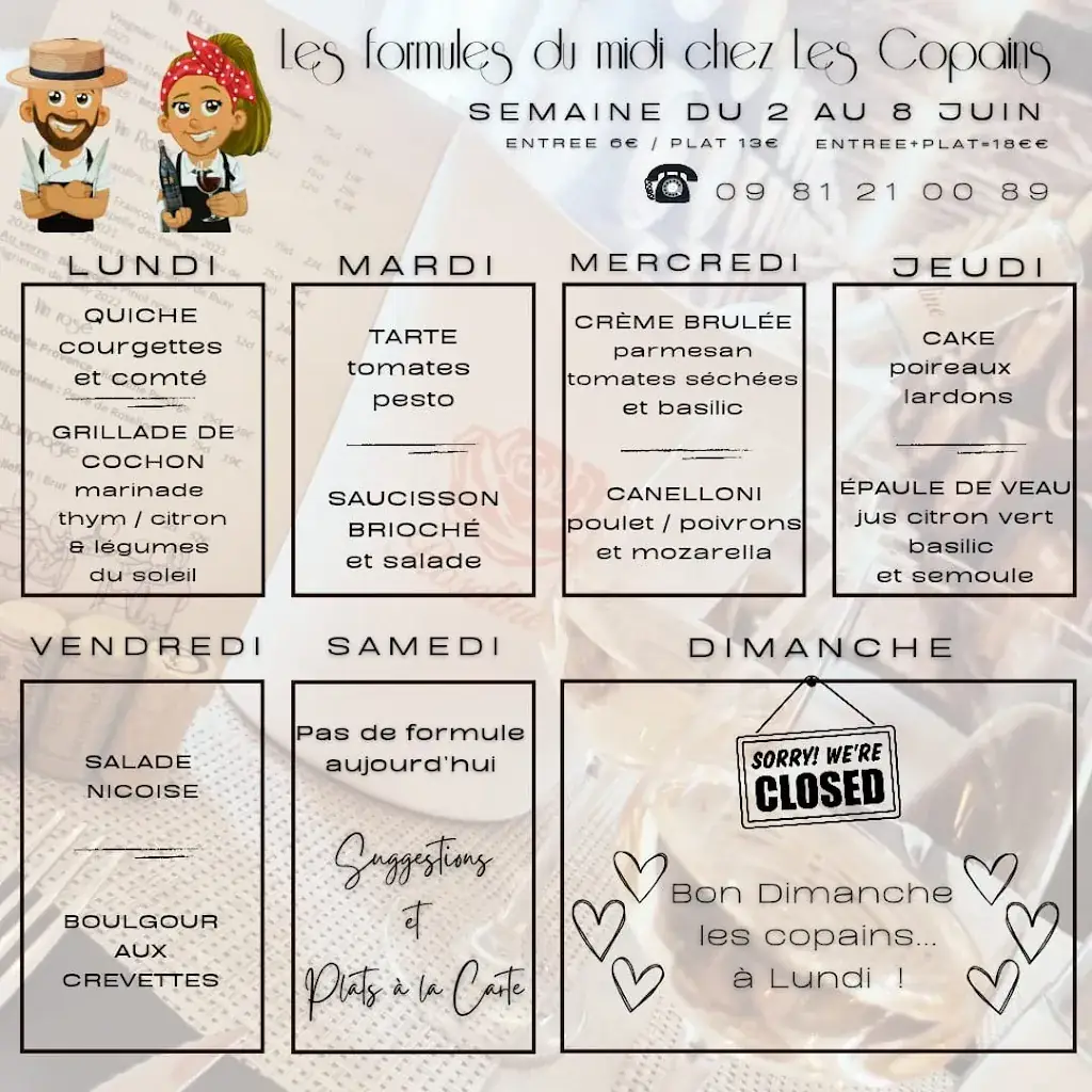 Menu_Les Copains Restaurant-Traiteur_Fontaines-sur-Saône_image_3