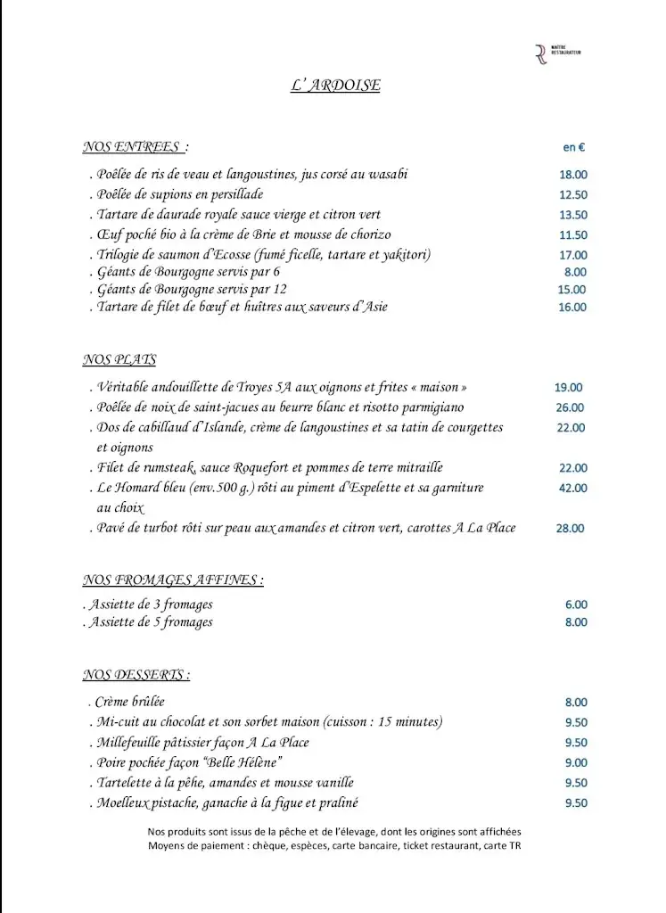 Menu_A la Place_Montargis_image_1