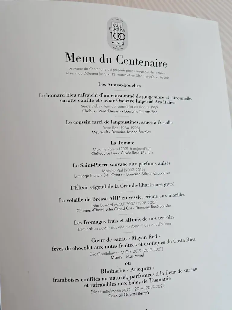 Menu_Restaurant Paul Bocuse_Collonges-au-Mont-d'Or_imagen_1
