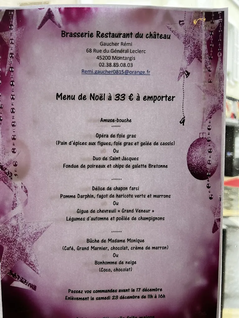 Menü_Brasserie Restaurant du Château_Montargis_Bild_1