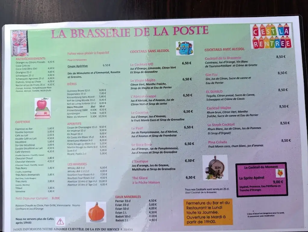 Menu_Brasserie de la Poste_Montargis_immagine_1