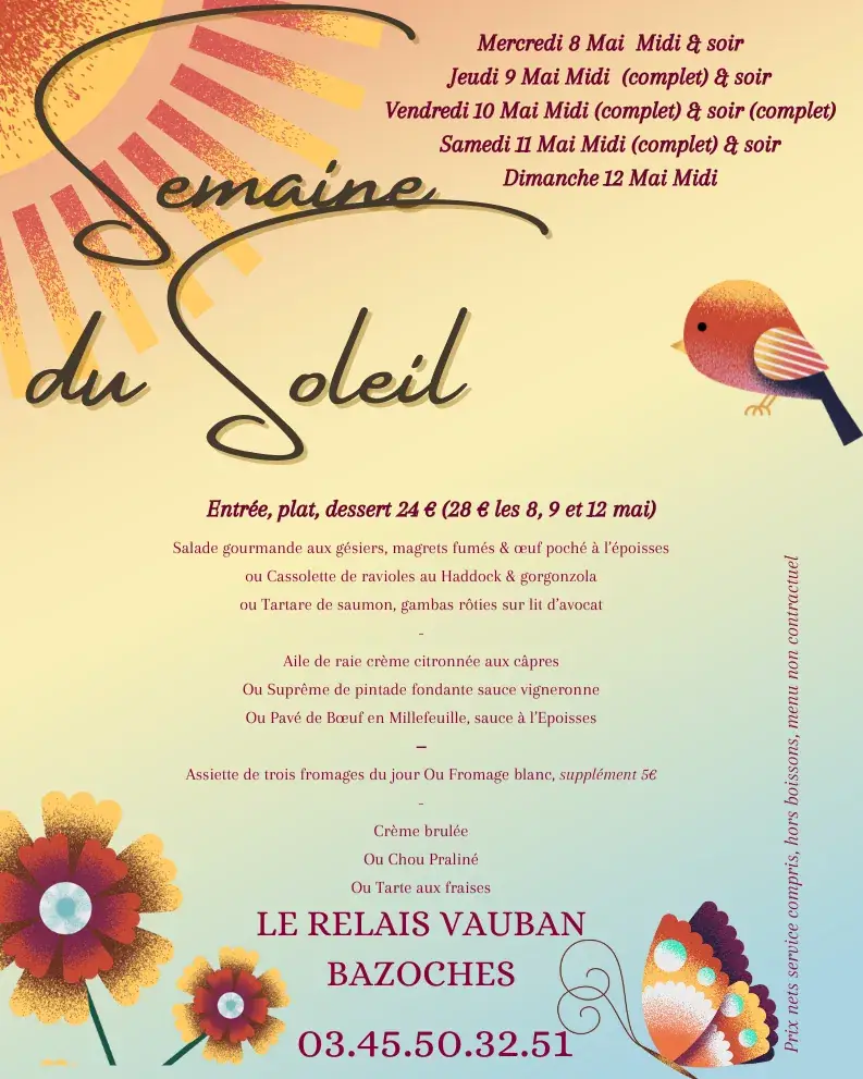 Menu_Le Relais Vauban - Restaurant & Chambres d'hôtes_Bazoches_image_1