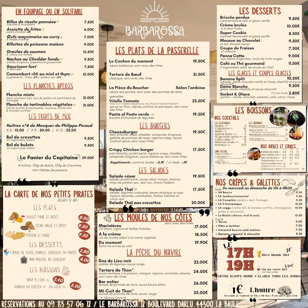 Menu_Barbarossa-Restaurant de plage La BAULE_Baule-Escoublac_image_1