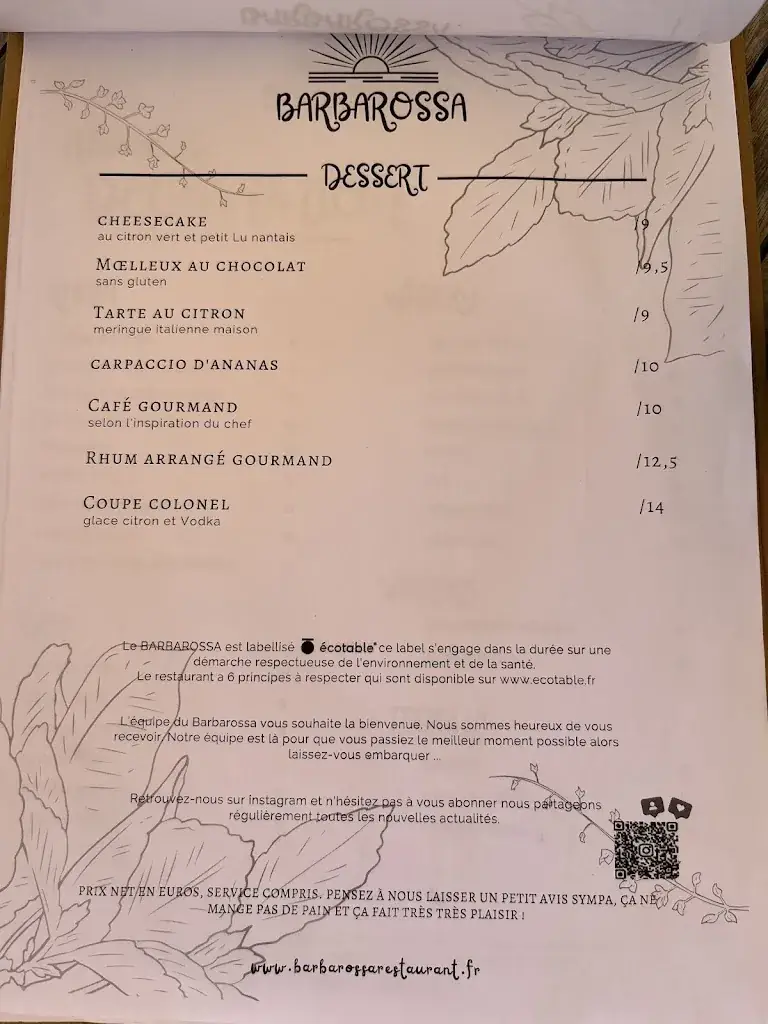 Menu_Barbarossa-Restaurant de plage La BAULE_Baule-Escoublac_image_3