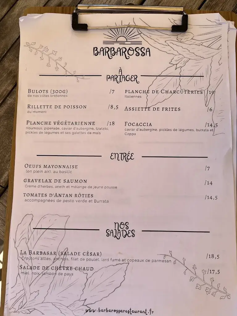 Menu_Barbarossa-Restaurant de plage La BAULE_Baule-Escoublac_image_4