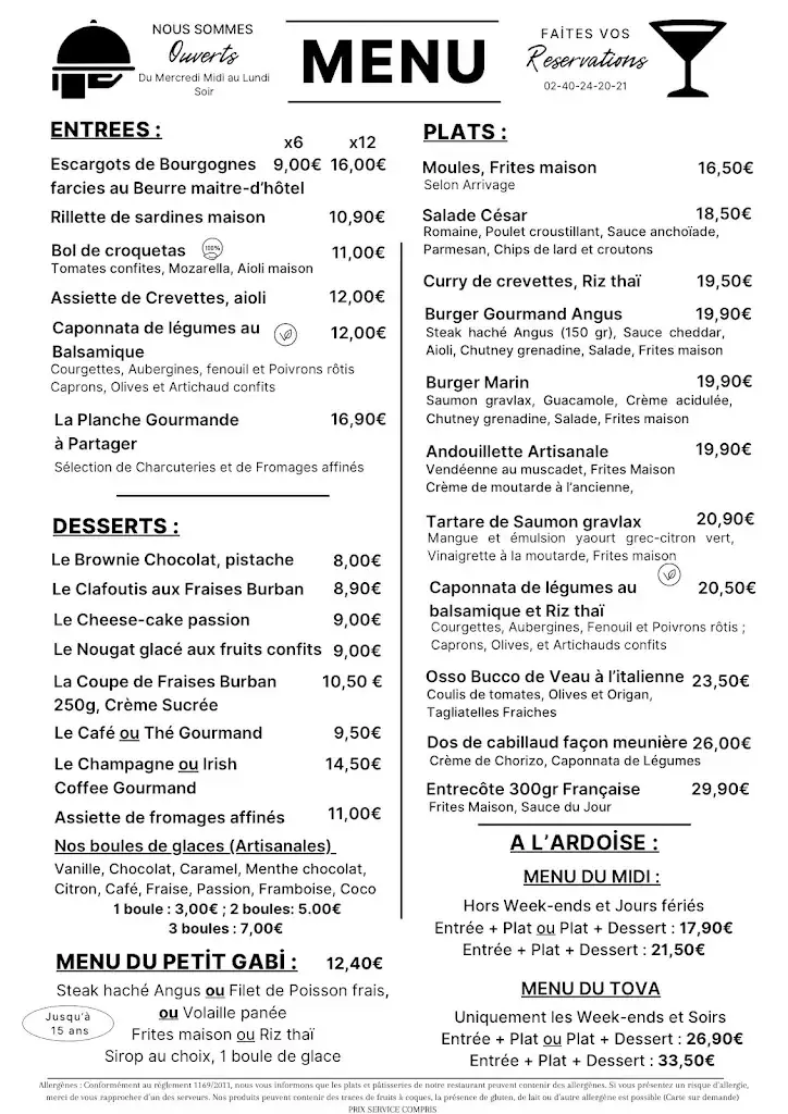 Menu_Le Tova_Baule-Escoublac_image_1