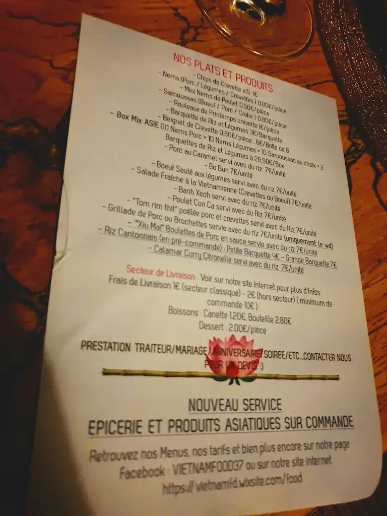 Menu_Sarl Vietnamfood_Bléré_image_1