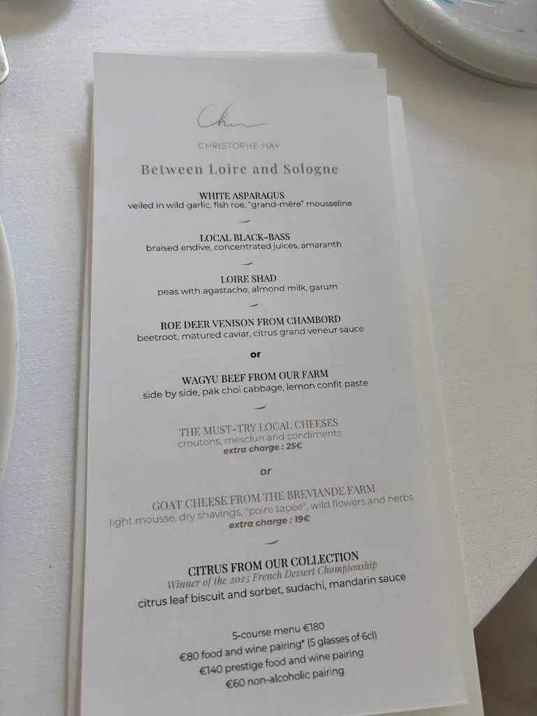 Menu_Restaurant Christophe Hay_Blois_imagen_3